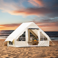 Tente Gonflable de Luxe Grande Taille Quatre Saisons, Une Chambre pour Famille, Mur en Toile Imperméable, Poteaux Gonflables Automatiques pour l'Extérieur