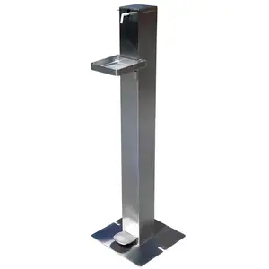 Stainless Steel metal 1000mL liquid spray touch free foot operated pedal sanitizer dispenser