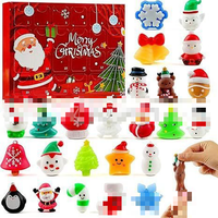 Calendrier de l'Avent de Noël Boîte Mystère Déchirable TPR Squishy Amusant – Compte à Rebours 24 Jours avec Chiffres – Cadeau Surprise Squishy