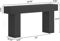 Nouvelle Table Console Étroite Style Ferme, Table de Canapé Rectangulaire en Bois Derrière le Canapé pour Entrée et Salon, Noir Anthracite
