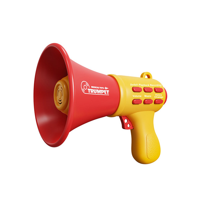 Customized Mini Educational Megaphone Toy for Kids Outdoor Use Plastic Replaceable Cell Battery Pre-Recorded Music