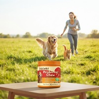 Complément alimentaire probiotique à mâcher pour chiens, en stock, 6 souches de Lactobacillus et prébiotiques pour soulager la diarrhée et favoriser la santé de la peau et du pelage
