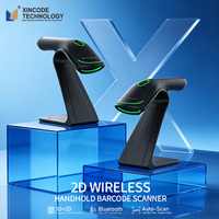 Escáner de Códigos de Barras 2D Xincode, Lector de Códigos de Barras Inalámbrico y con Cable USB, Lector de Códigos QR 1D Portátil, Lector de Códigos de Barras para Inventario