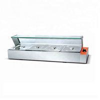 Équipement de restaurant dessus de table bain marie chauffe-plat électrique commercial en acier inoxydable