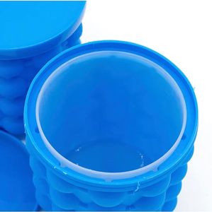 Seau à glace portable 2-en-1 en silicone grand format, <span class=keywords><strong>bac</strong></span> à glaçons et bacs à boissons, moule à glaçons à double paroi isolé avec couvercle - Product Image 4