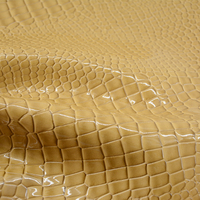 Cuir PVC gaufré brillant avec support en tissu brossé, épaisseur 1,0 mm, résistant à l'abrasion, imperméable, surface miroir pour sacs