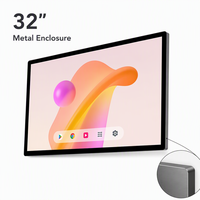 Écran publicitaire Android en métal de 32 pouces à faible consommation d'énergie, couleur personnalisée, logo, emballage, garantie d'un an