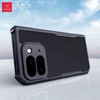 Xundd pour Google Pixel 9 Pro Fold avec coque en verre trempé transparente, coque de téléphone transparente, pare-chocs antichoc, coques de protection
