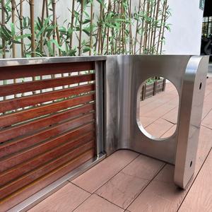 Urban Furniture Langlebige Edelstahl Camping Patio Bank Holz Massivholz Garten bank ohne Rückenlehne für Park Villa - Product Image 4