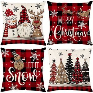 4 Pcs Cushion Covers Decoration Holiday <b>Throw</b> Pillow Case for Sofa Couch <b>Christmas</b> Office Bedroom - Product Image 4