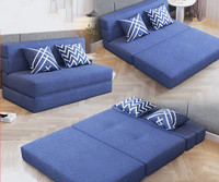 Futón Plegable Multiusos, Sofá Cama Individual Extraíble de Tela Económico para Día y Noche