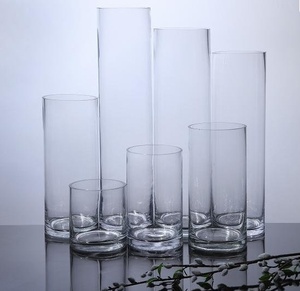 Tall Cylinder Crystal Floor Candle Holder Sand Wax Candles Container Flower Glass <b>Vase</b> Sand Candle <b>Vases</b> for Event Centerpiece - Product Image 2