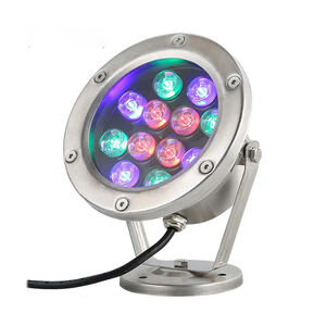 Projecteur LED subaquatique en acier inoxydable IP68 avec télécommande et support de montage pour <span class=keywords><strong>piscine</strong></span>, étang et aménagement extérieur - Product Image 1
