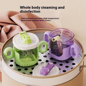 Bouteille d'eau en plastique mignonne avec poignée spéciale, ventouse et conception anti-chute - Écologique, lavable au lave-vaisselle, pour une utilisation en extérieur - Product Image 4