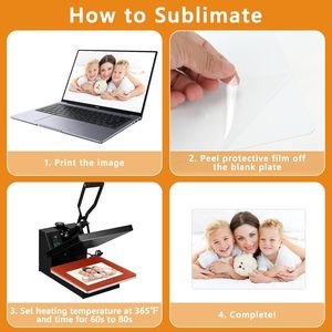 แผ่นอะลูมิเนียมเปล่าสำหรับพิมพ์ลายด้วยเทคนิค Dye-sublimation ขนาด 30*40 ซม. แผ่นอะลูมิเนียมเปล่าสำหรับงาน DIY กรอบรูปติดผนัง โปสเตอร์ เหมาะสำหรับห้องนั่งเล่นและห้องนอน - Product Image 5