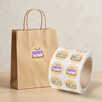 Étiquettes autocollantes en papier synthétique imperméables et résistantes à l'huile, motif livre ouvert de dessin animé mignon, pour papeterie et décoration de paquets cadeaux