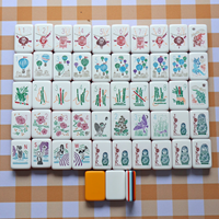 Tuiles de Mahjong américaines personnalisées modernes en acrylique à sept couches, orange, bleu marine, rouge, Walk with Me