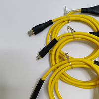 Kabel konektor TPE PD C ke C Micro USB 3.0 kuning penjualan laris kabel Data USB tipe-c tembaga murni kabel pengisian cepat 3A