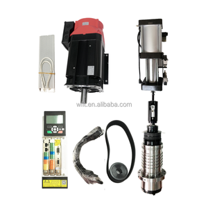 Moteur à induction ATC BT50 6000 tr/min 155 mm à entraînement par courroie avec moteur à induction de 15 kW + variateur de 18,5 kW + cylindre pneumatique de 6,0 T + poulie de moteur + courroie - Product Image 1