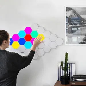 Magnet Connection Hexagons Creative Decoration Touch Sensitive Lighting Wall Led Night Light