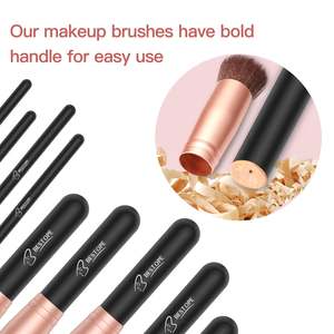 Juego de Brochas de Maquillaje Bestope de Pelo Sintético, 16 Piezas, Brochas de Maquillaje Cosméticas para Sombras de Ojos, Pelo Sintético Color Oro Rosa, Madera, 2021 - Product Image 3