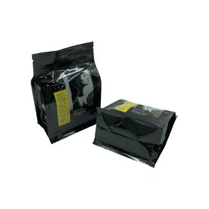커피 재 밀봉 가능한 지퍼 상단 알루미늄 호일 상자 하단 포장 가방