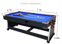 Table de billard multifonctionnelle 4 en 1 Snooker et Billard Mesa De Billar Fashionable 4 En 1 avec pieds en bois massif