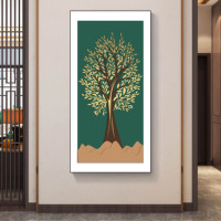 Simple moderne argent arbre porche décoration peinture usine directement vente peinture décoration murale Offre Spéciale abstrait mur art