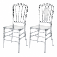 Chaises Chiavari en polycarbonate transparent empilables, chaises de banquet de mariage transparentes, démontables, 4 pièces par carton, directement de l'usine