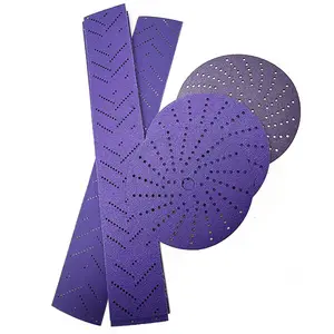 Purple Flocking Sander Polishing Pads Using Car Aluminum Oxide Ceramic Sandpaper