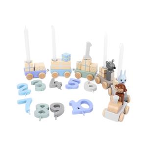 <span class=keywords><strong>Train</strong></span> en <span class=keywords><strong>bois</strong></span> et Candy Playhouse Set Digital Assembly Cars Jouet éducatif pour enfants garçons et filles - Product Image 4