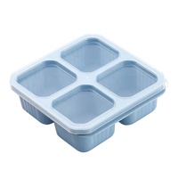 GEMEI Logo personnalisable 4 compartiments pour la préparation de repas Conteneurs de stockage réutilisables pour collations Couvercles transparents Boîtes à lunch en plastique