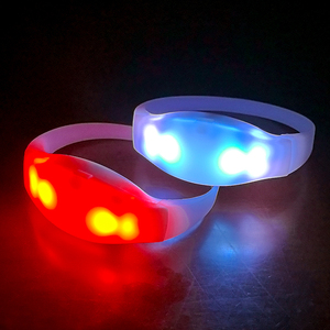 4 <strong>LED</strong> HIG <strong>Lights</strong> Custom Logo Remote <strong>Controlled</strong> <strong>LED</strong> Bracelet, DMX <strong>Control</strong> <strong>LED</strong> Wristband Silicone Rubber For Concert KTV Party - Product Image 1