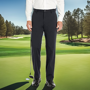 Men's Formal <b>Woolen</b> Golf <b>Dress</b> Pant Stretch Mid Waist Straight Plain Dyed Business Casual Quick Dry Waterproof Lightweight - Product Image 2