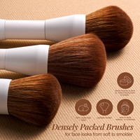 Set de Brochas de Maquillaje de Doble Punta, 10 Funciones, Brochas Veganas Sintéticas, Borla Triangular de Terciopelo con Bolsa de PU, Marca Privada OEM
