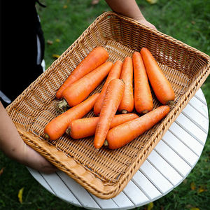 Panier à fruits imitation rotin, panier de rangement pour collations en plastique tissé à la main pour supermarché, panier à fruits et légumes, panier à pain - Product Image 4