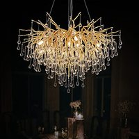 Moderne Français Cuivre Décor À La Maison Goutte De Pluie Lustre Hôtel Villa Salon Salle À Manger Lampe De Luxe Cristal Or Lustres