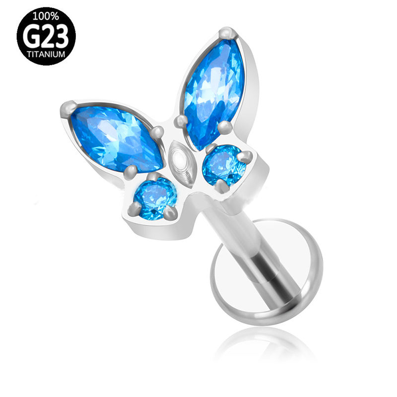 Blue cz butterfly