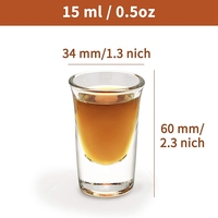 Offre Spéciale 24pcs 0.5oz/15ml Mini verres à liqueur avec support en bois