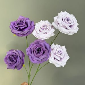 Bouquet de roses artificielles Jinxi à 3 têtes, fleurs en soie diamantées, décorations de mariage, décoration intérieure - Product Image 3