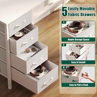 Bureau d'ordinateur de bureau pliable avec prises de courant Tiroirs de rangement Classeur en tissu pour écrire des jeux ou des études
