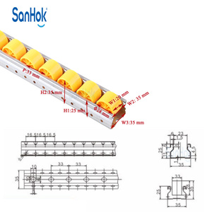 Rail à rouleaux en aluminium avec rouleaux à bride pour système de convoyage - Product Image 2