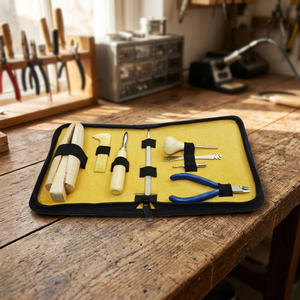 Kit d'outils professionnels pour la pose de pierres, 8 pièces, outils de réparation de bijoux et de pierres précieuses avec étui de rangement en cuir véritable |    GS1843B - Product Image 3