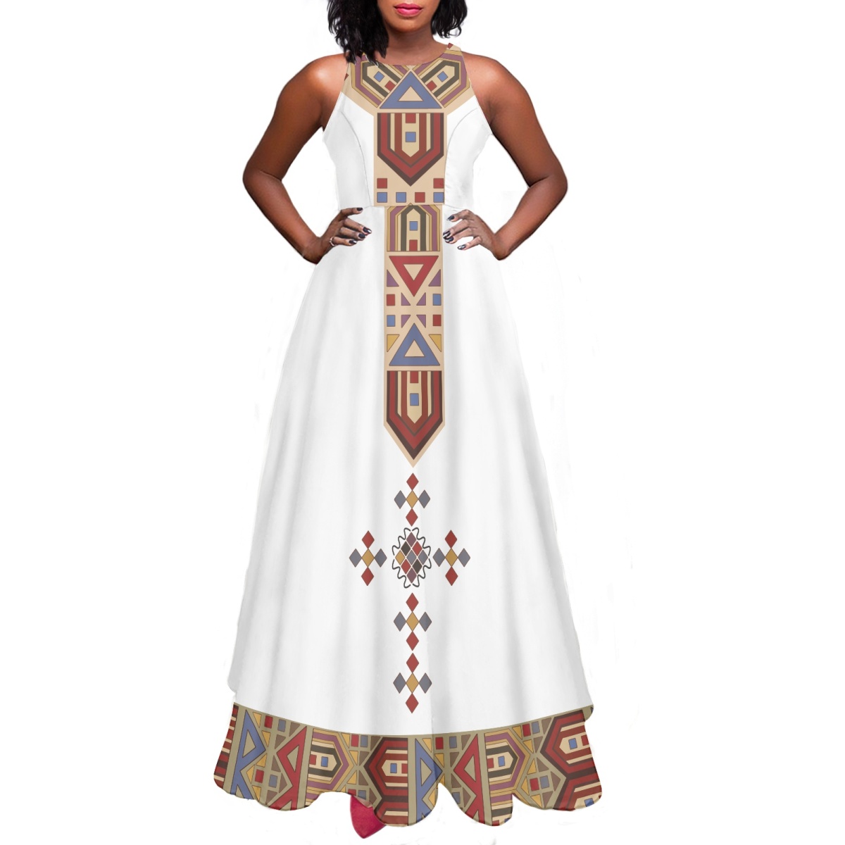 white dress for plus size women AOMEIDRESS Long Flare Sleeve Cut Out Church Plus Size Gowns for Women –  AOMEI DRESS