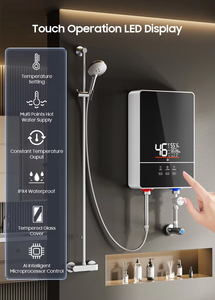 Üreticileri 6KW <span class=keywords><strong>Tankless</strong></span> elektrikli anlık su şofben LED Mini SU ISITICI ev İngilizce plastik sıcak duş için hiçbir tankı - Product Image 5