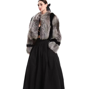 Boléro en <span class=keywords><strong>fourrure</strong></span> de renard argenté véritable de qualité supérieure pour femme, veste courte d'hiver en <span class=keywords><strong>fourrure</strong></span> de renard moelleuse, élégante pour mariage et soirée, vêtement d'extérieur en <span class=keywords><strong>fourrure</strong></span> - Product Image 1