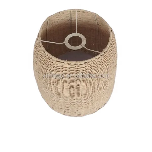 XH decorative handmade woven round rattan wicker handicraft lampshade for home decor