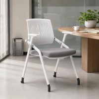 Chaise de formation pliable avec tablette d'écriture, empilable, pour bureau, conférence, salle de formation, étudiant, avec roulettes, pour bureau à domicile