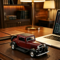 Modèle de voiture miniature vintage à l'échelle 1:32 avec logo personnalisé, coupé rétro en alliage avec portes ouvrables, collection pour adultes à partir de 14 ans OEM