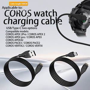 Proveedor al por mayor Puerto de <span class=keywords><strong>relojes</strong></span> de 3 pines hembra a tipo C macho Cable de datos 100CM de longitud Cable de carga USB a para reloj inteligente <span class=keywords><strong>COROS</strong></span> - Product Image 2